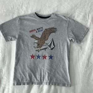 Volcom Gray Short Sleeve Tee with Eagle Design